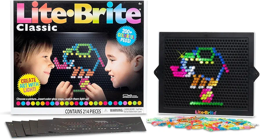 Lite Brite Classic, Favorite Retro Toy - Create Art with Light, STEM, Educational Learning, Holiday, Birthday, Gift, Boys, Kid, Toddler, Girls Age 4+