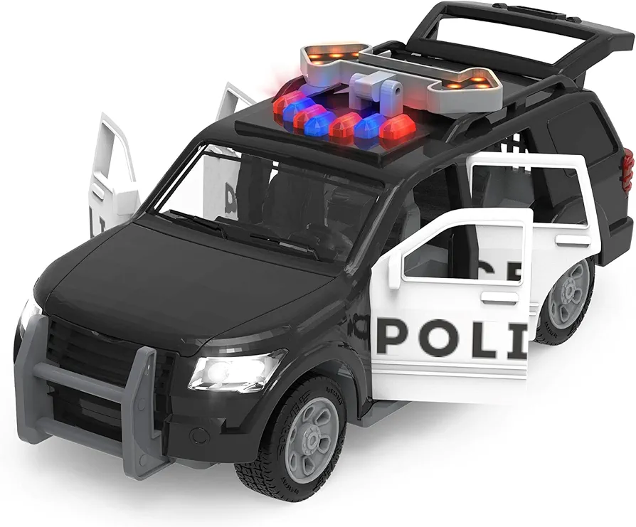 Driven by Battat – Micro 1:24 Scale – Police Car Toy SUV – Toy Vehicle with Lights and Sound – Rescue Car Toy for Boys & Girls & Toddlers Age 3+