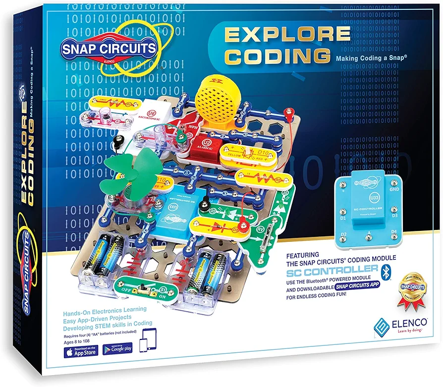 Snap Circuits Explore Coding, STEM Building Toy for Ages 8 to 108, Amazon Exclusive