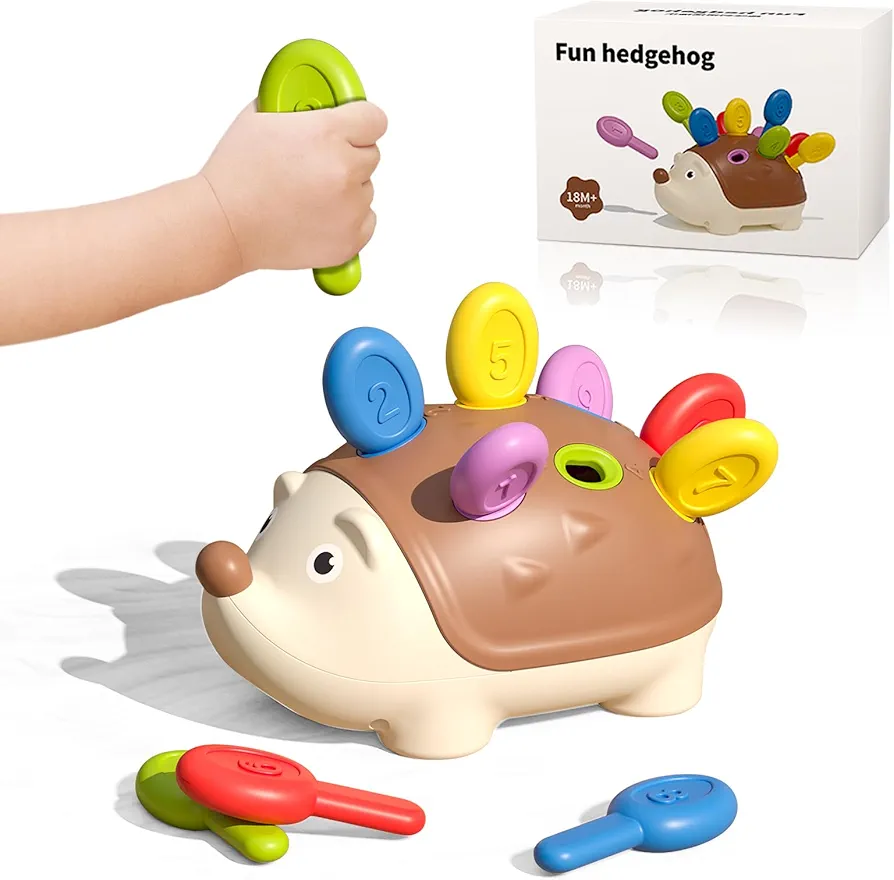 Learning Toys for Toddler aged 18M+, Fine Motor and Sensory Hedgehog Toys for Baby Ages 18+ Months, Montessori Hedgehog Toys, Early Educational Toys for Toddlers