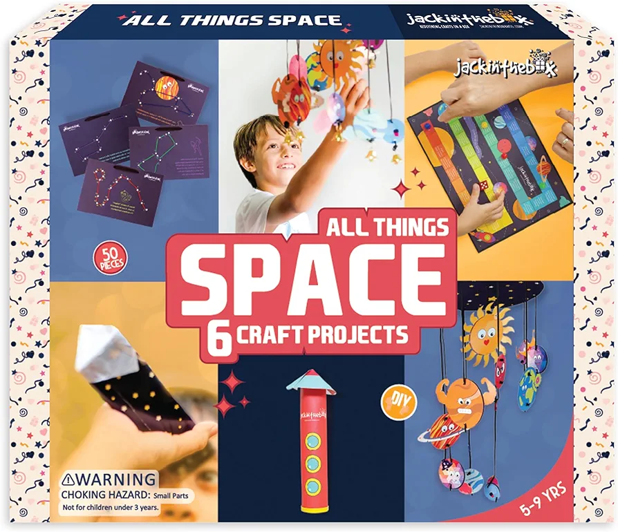 Space Science 6-in-1 Craft Kit Gift for Kids Ages 6-10 - Solar System Arts Toys for Boys and Girls…