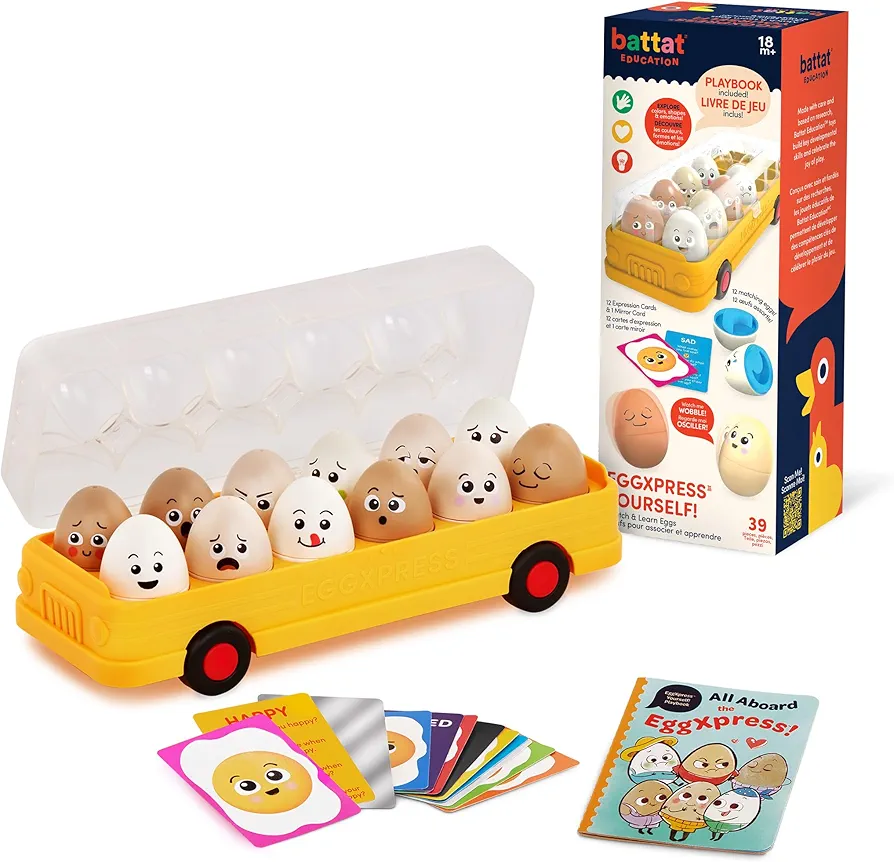 Battat Education – Egg Toys For Toddlers – Matching Eggs – Letter & Color Matching – Sorting Game – 18 Months + – EggXpress Yourself!