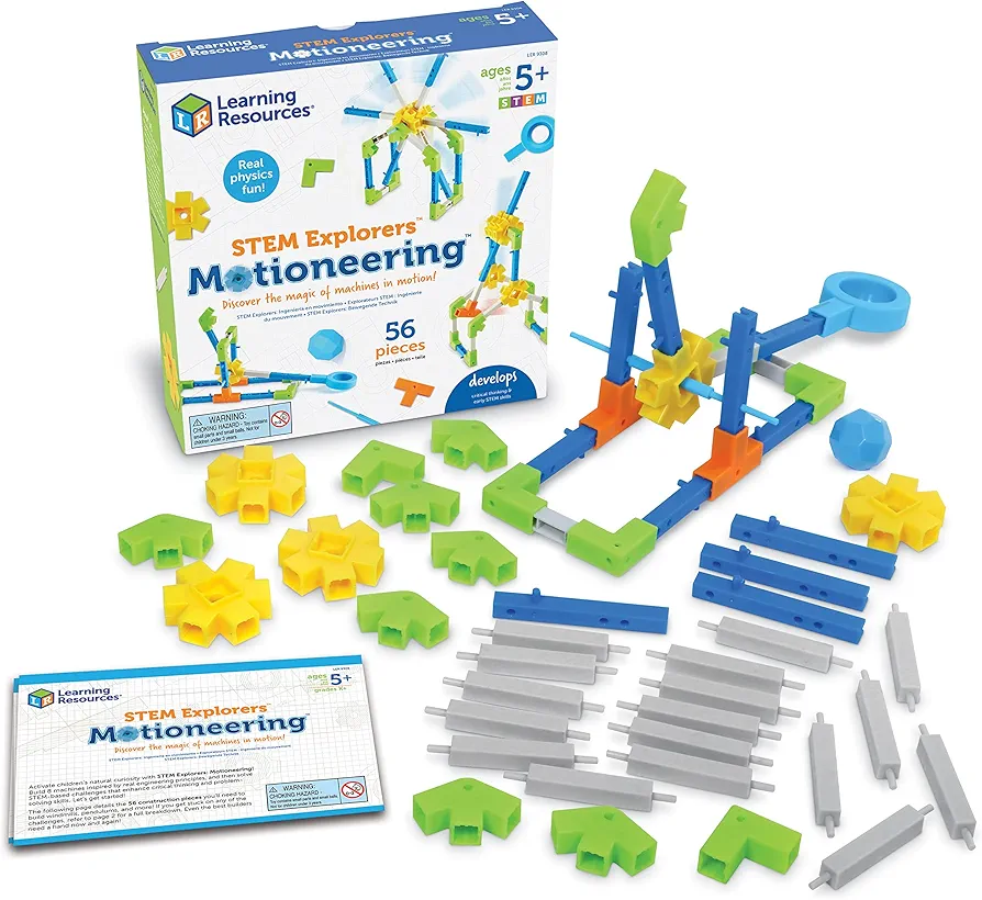 Learning Resources STEM Explorers Motioneering - 56 Pieces, Ages 5+STEM Toys for Kids, Brain Teaser Toys and Games, Kindergarten Games