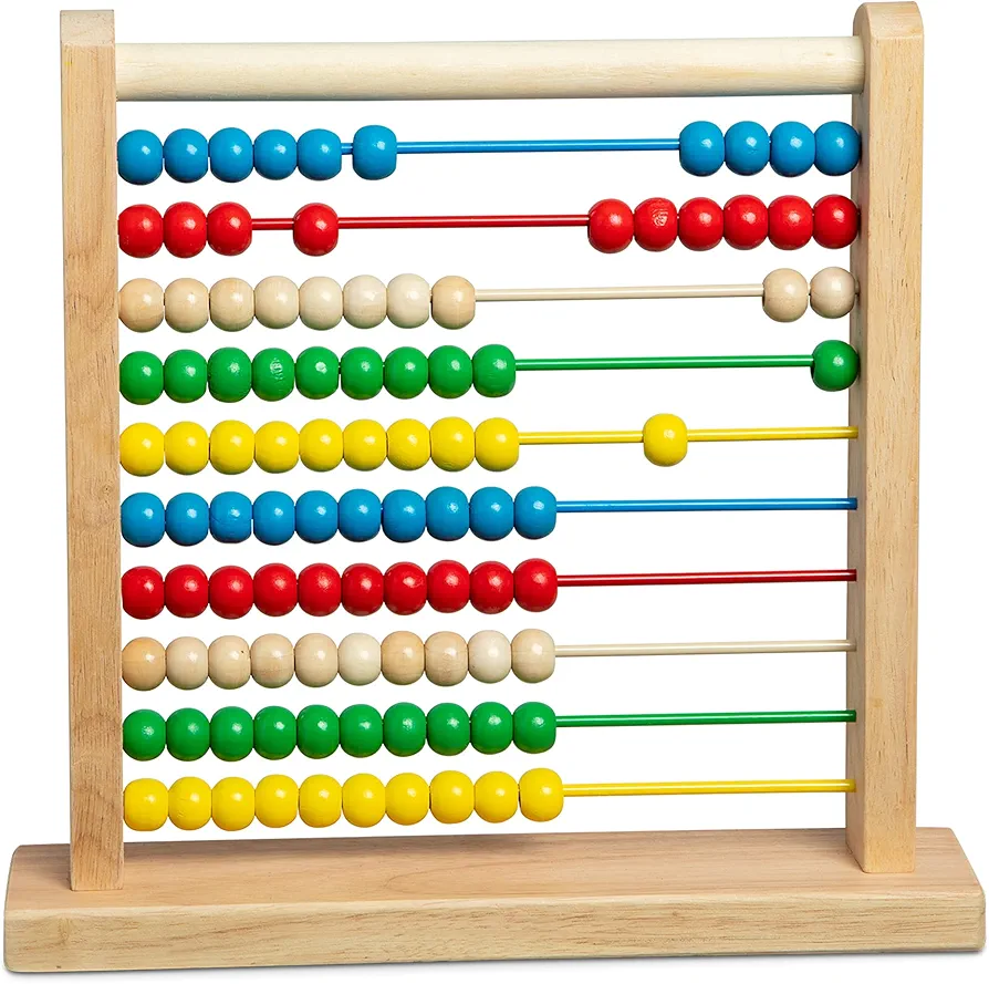 Melissa & Doug Abacus - Classic Wooden Educational Counting Toy With 100 Beads