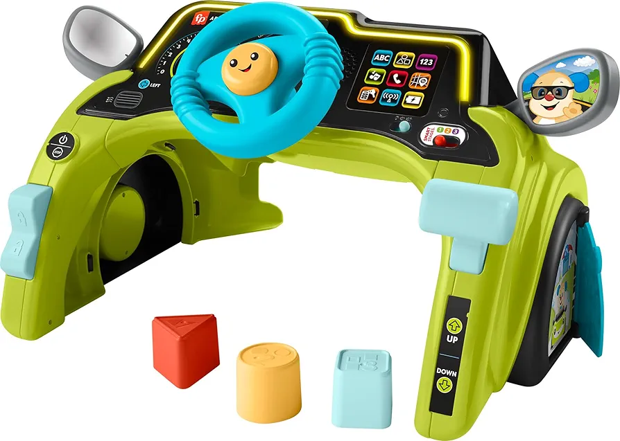 Fisher-Price Baby & Toddler Learning Toy Laugh & Learn Sit & Steer Driver Car Activity Center with Smart Stages for Ages 6+ Months