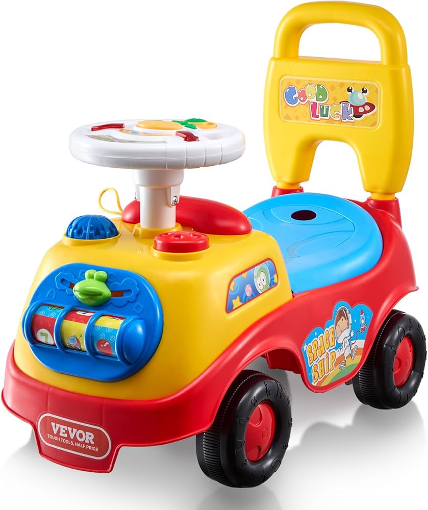 VEVOR Ride On Push Car for Toddlers, Ages 19+ months, Ride Racer, Sit to Stand Toddler Ride On Toy, Kids Ride On Car with Music Steering Wheel, Horn & Under Seat Storage, Ride On Toy for Boys Girls