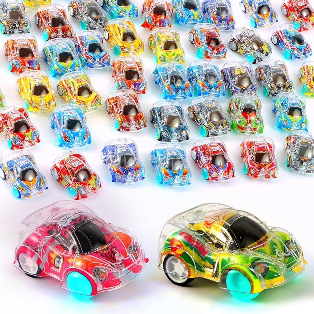 50 Pcs Mini Pull Back Cars, Party Favors for Kids Pull Back Racing Vehicles for Kids Toddlers, Treasure Box, Classroom Prizes, Pinata Stuffers, Goodie Bags Stuffers for Boys Girls