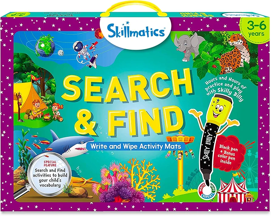 Skillmatics Preschool Learning Activity - Search and Find Educational Game, Perfect for Kids, Toddlers Who Love Toys, Art and Craft Activities, Gifts for Girls and Boys Ages 3, 4, 5, 6