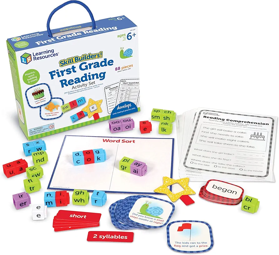 Learning Resources Skill Builders! 1st Grade Reading, Homeschool, Curriculum First Grade, Learning Games, First Grade, Learning Materials,Back to School, 88 Pieces, Age 6+