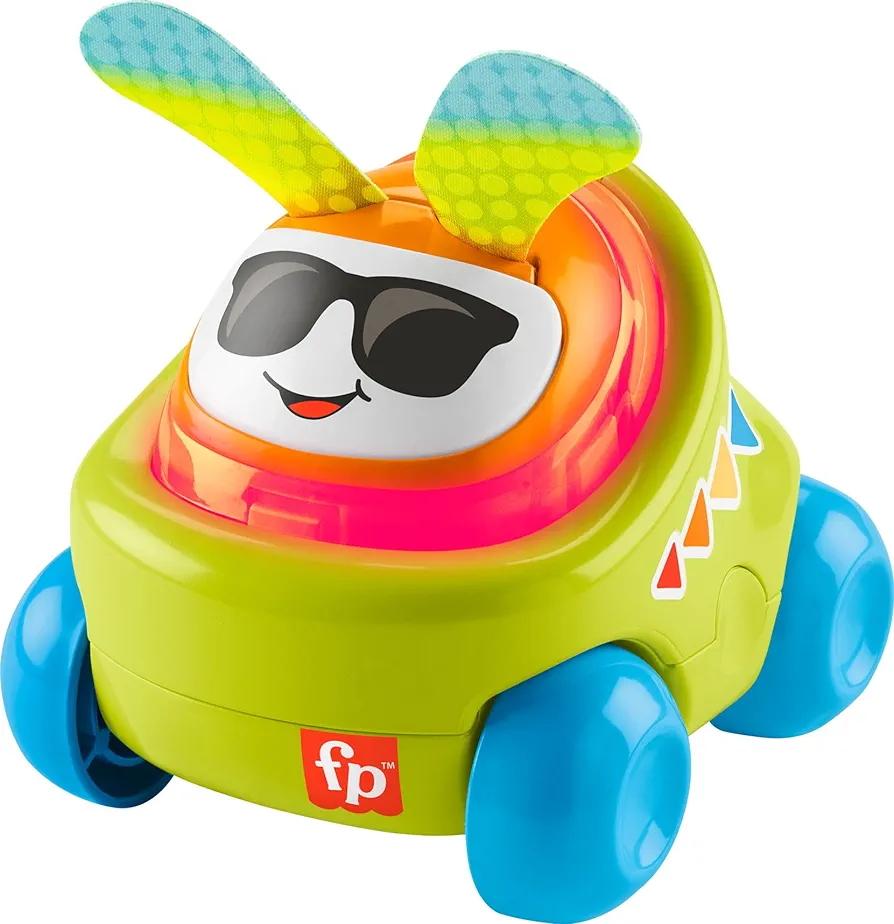 Fisher-Price Baby Learning Toy DJ Buggy Push-Along Car with Lights & Music for Developmental Play Infants Ages 9+ Months