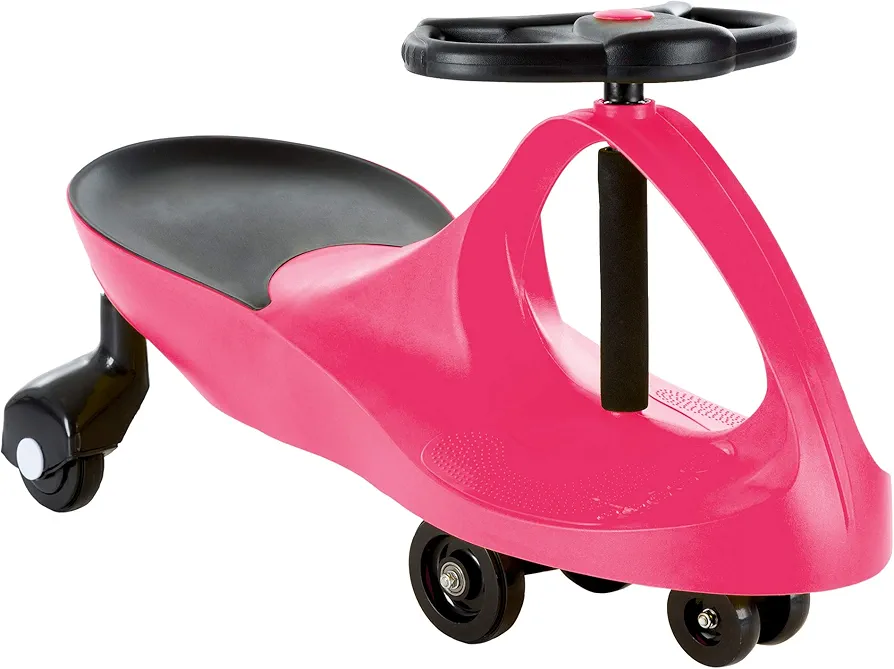 Hey! Play! Zig Zag Ride On Car- No Batteries, Gears or Pedals- Twist, Wiggle & Go- Outdoor Play Toy for Boys and Girls 3 Years Old & Up by Lilâ€™ Rider (Pink)