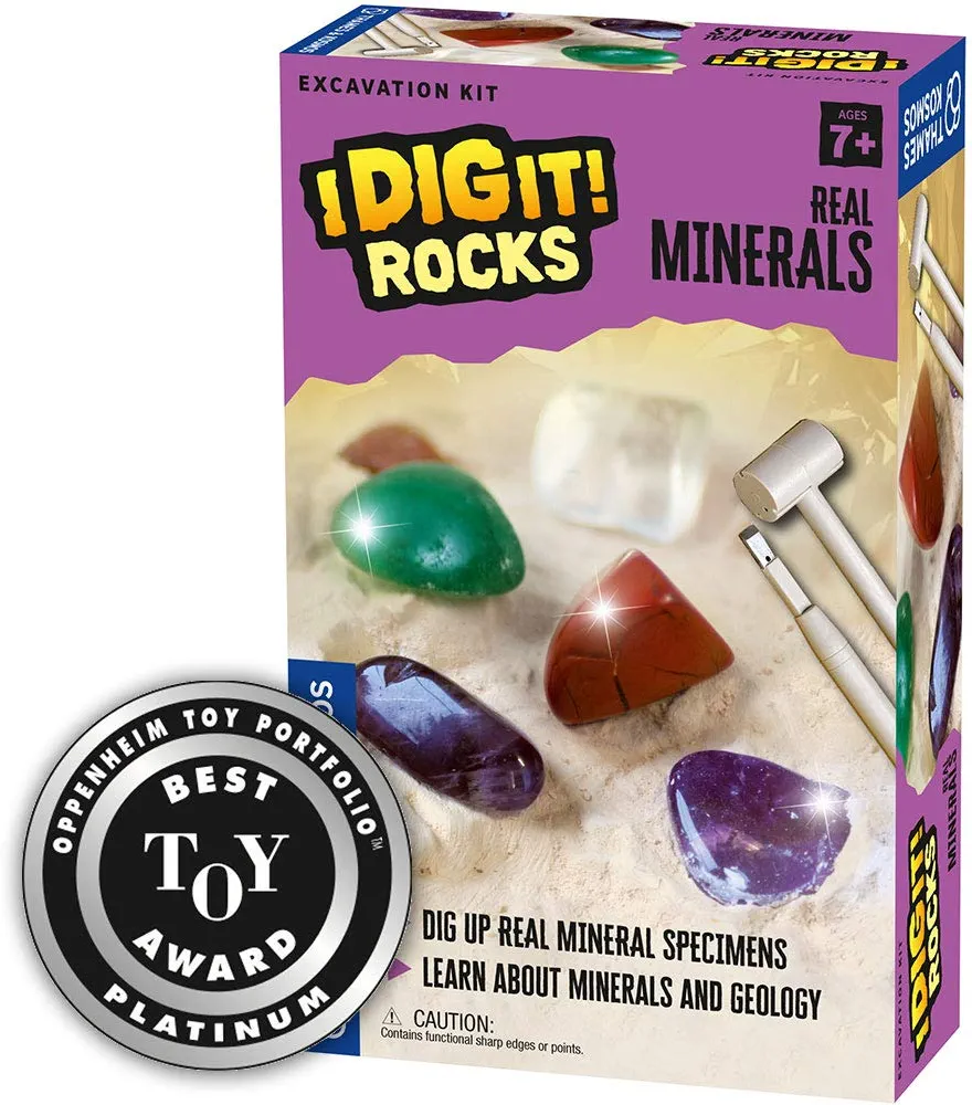 Thames & Kosmos I Dig It! Rocks - Real Minerals Excavation Kit | Science Kit | Dig Up Real Mineral Specimens | Learn About Mineralogy & Geology | 2018 Oppenheim Toy Portfolio Platinum Award Winner