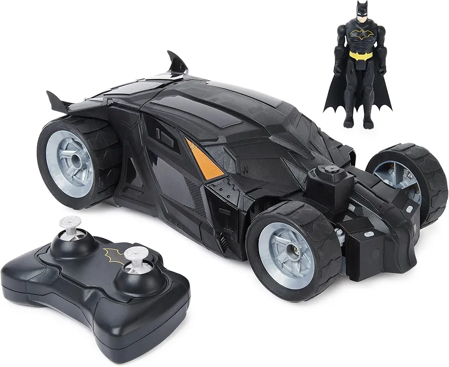 DC Comics, Batman Batmobile Remote Control Car, Easy to Drive with 4-inch Batman Figure, Kids Toys for Boys and Girls Ages 4 and Up