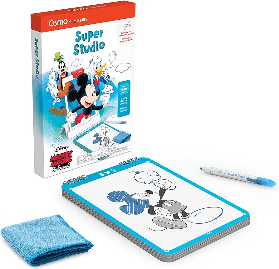 Osmo - Super Studio Disney Mickey Mouse & Friends - Ages 5-11 - Learn to Draw - For iPad or Fire Tablet Educational Learning Games - STEM Toy Gifts, Boy & Girl-Ages 5 6 7 8 9 10 11(Osmo Base Required)