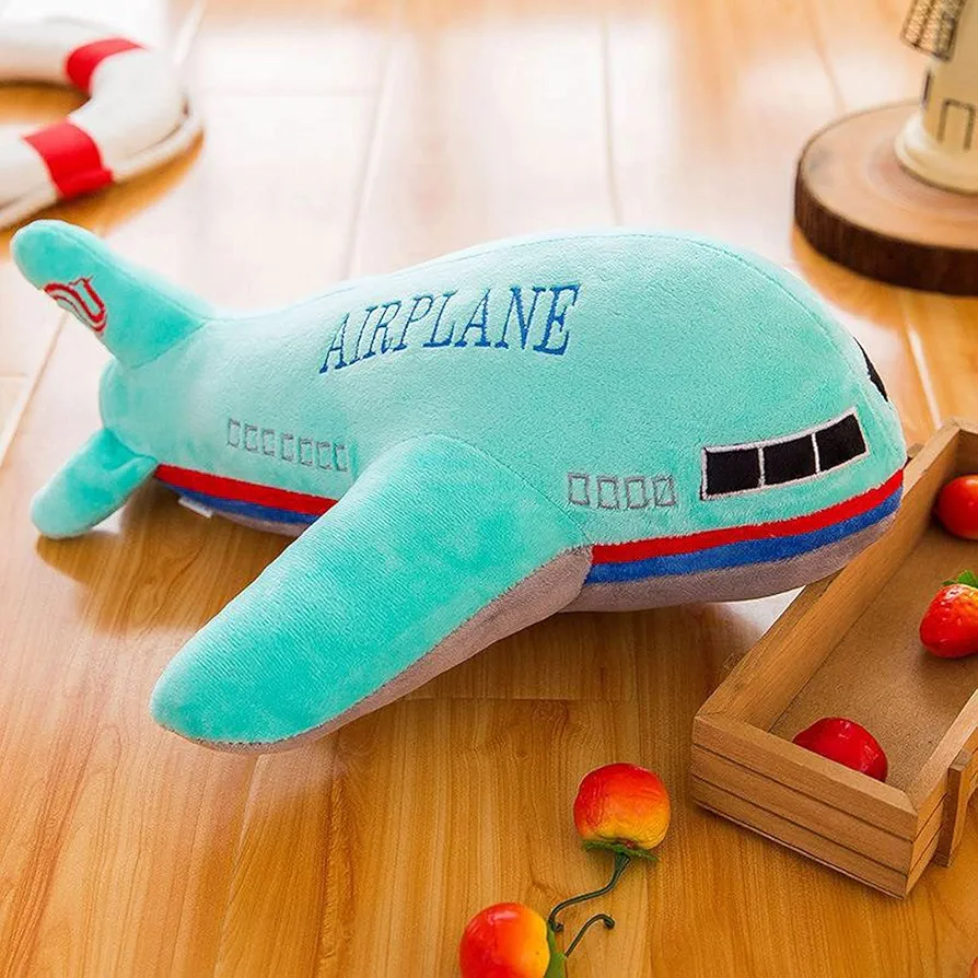 Heartless Plush Size Simulation Airplane Plush Toys Kids Sleeping Back Cushion Soft Aircraft Stuffed Pillow Dolls Dang Plush (E, One Size)