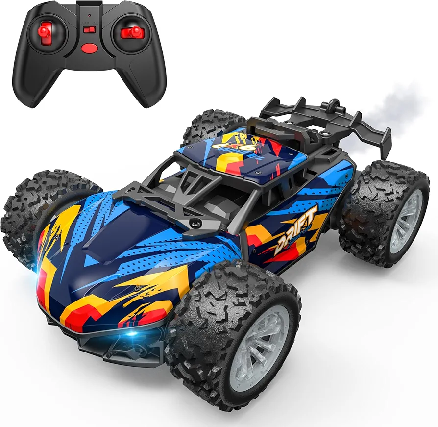 Rc Cars for Boys age 3-8, Monster Trucks Remote Control Car with Spray, 2.4Ghz Rc Drift Car Toys for 3 4 5 6 Year Old Boys Girls, 1/20 All Terrains Electric Toy Car Gift for 3-8 Year Old Boys Girls