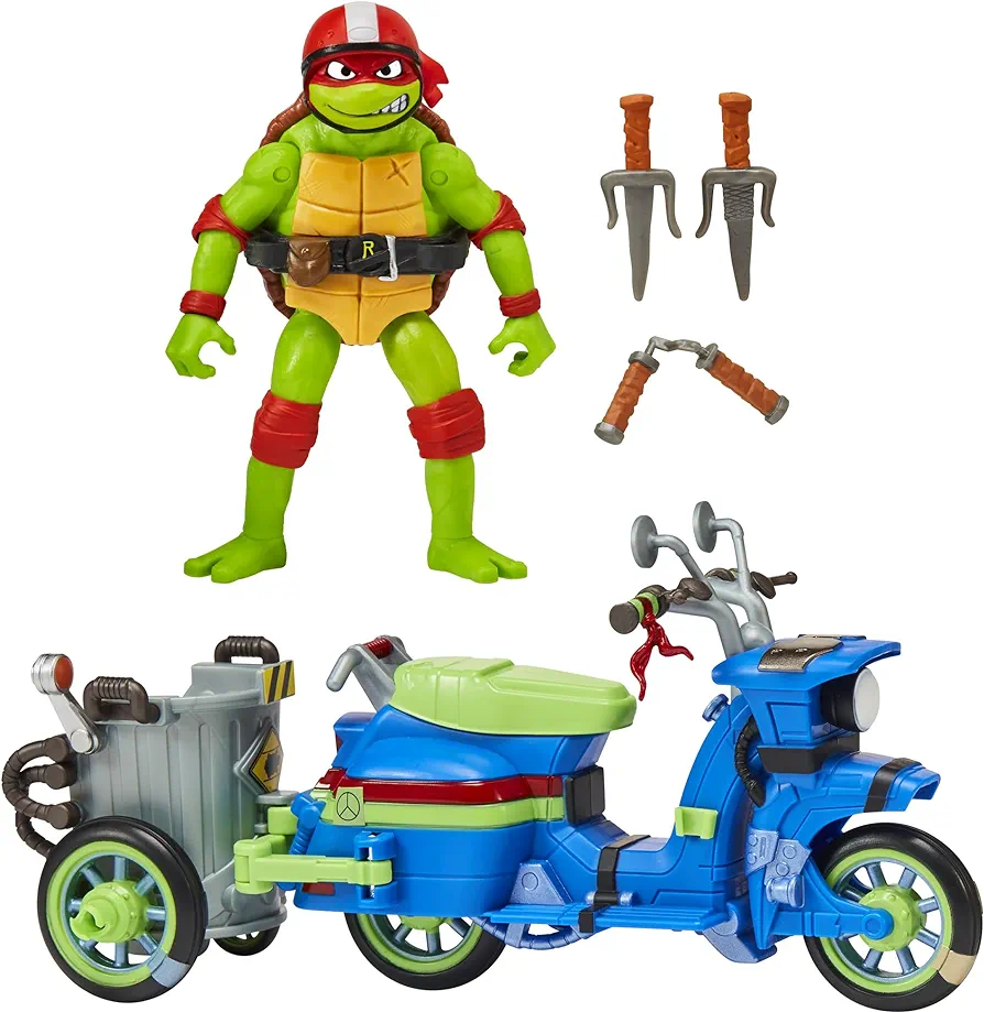 Teenage Mutant Ninja Turtles: Mutant Mayhem Battle Cycle with Exclusive Raphael Figure by Playmates Toys