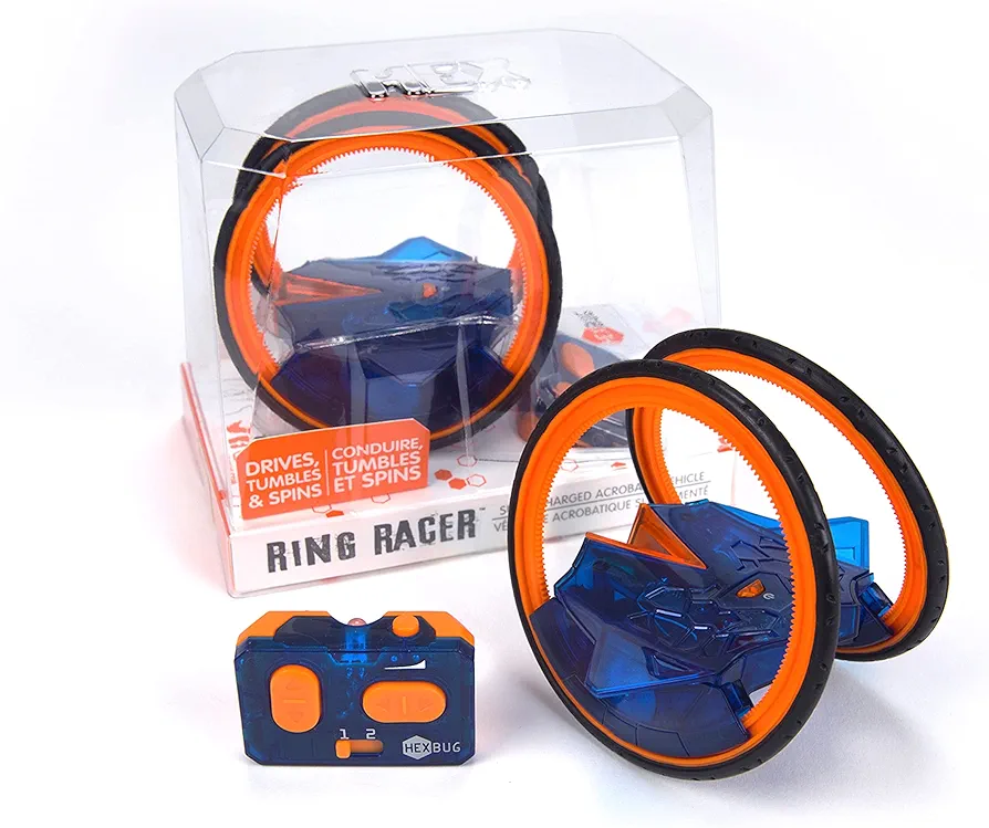 HEXBUG Ring Racer, Self-Stabilizing Rechargeable Remote Control Robot Toys for Kids, STEM Toys for Boys & Girls Aged 8 & Up, (Colors May Vary)