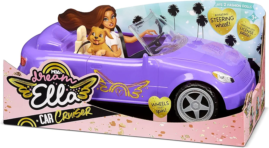 MGA Entertainment Dream Ella Car Cruiser - Purple | Convertible Car | Fits Two 11.5" Fashion Dolls,Multicolor