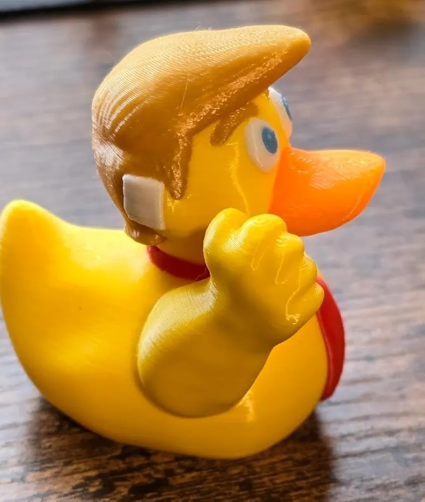 Double Middle Finger Duck with Ear Bandaid: Donald Trump Yellow Duck Doll Funny Baby Toys 2024 Ducks Ducky for Jeeps Fist Pump Funny Duck Toy for Kids Jeep Ducks Gifts (Fist Pump)