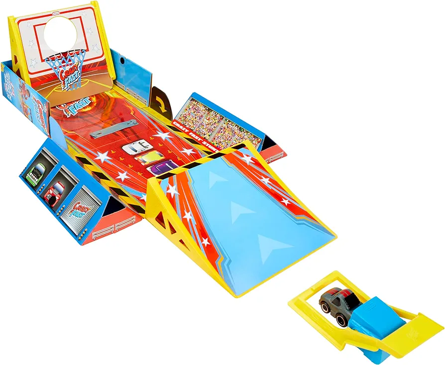 Little Tikes® My First Cars™ Crazy Fast™ 4-in-1 Dunk’n, Stunt’n, Game’n Set with one Exclusive Pullback Toy Car Vehicle, Goes up to 50ft!