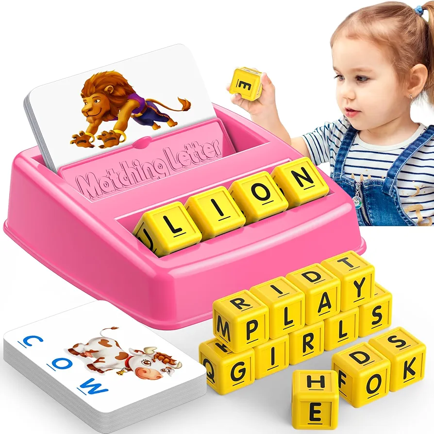 Toys for 3-8 Year Olds Girls, Matching Letter Games for 3-8,Learning Games for Kids Ages 4-8 Educational Toys for Kids 5-7 Spelling Games for Kids Ages 4-8 for Kids Birthday Halloween Christmas Easter