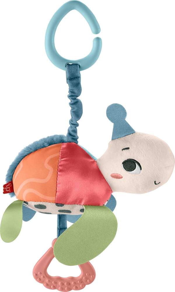 FISHER-PRICE BABY Stroller Toy Planet Friends Sea Me Bounce Turtle with Teether, Bouncing Motion & Sounds for Newborns