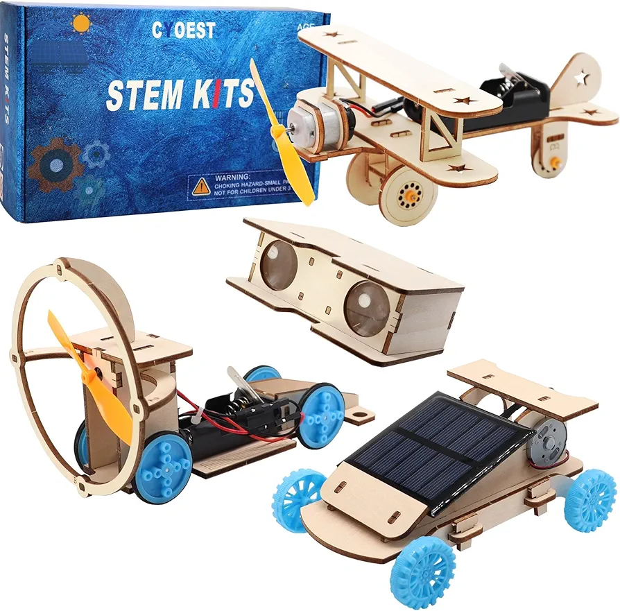 Science Kits for Kids 8-12-14 - Stem Kits for Kids Age 8-10 - DIY Kits Puzzles for Kids, Solar Power & Electric Engineering Kit - Perfect STEM Toys Gift for Teens Boys Ages 8-13 & School Projects