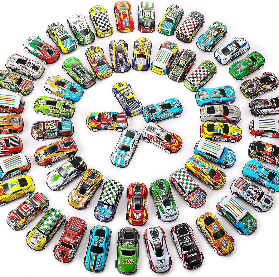 60 Pack Pull Back Toy Cars, Mini Die Cast Race Cars Vehicles Bulk, Treasure Box Toys for Classroom Goodie Bag Stuffers Pinata Fillers Prize Birthday Party Favors Car Toys for Teens Girls Boys