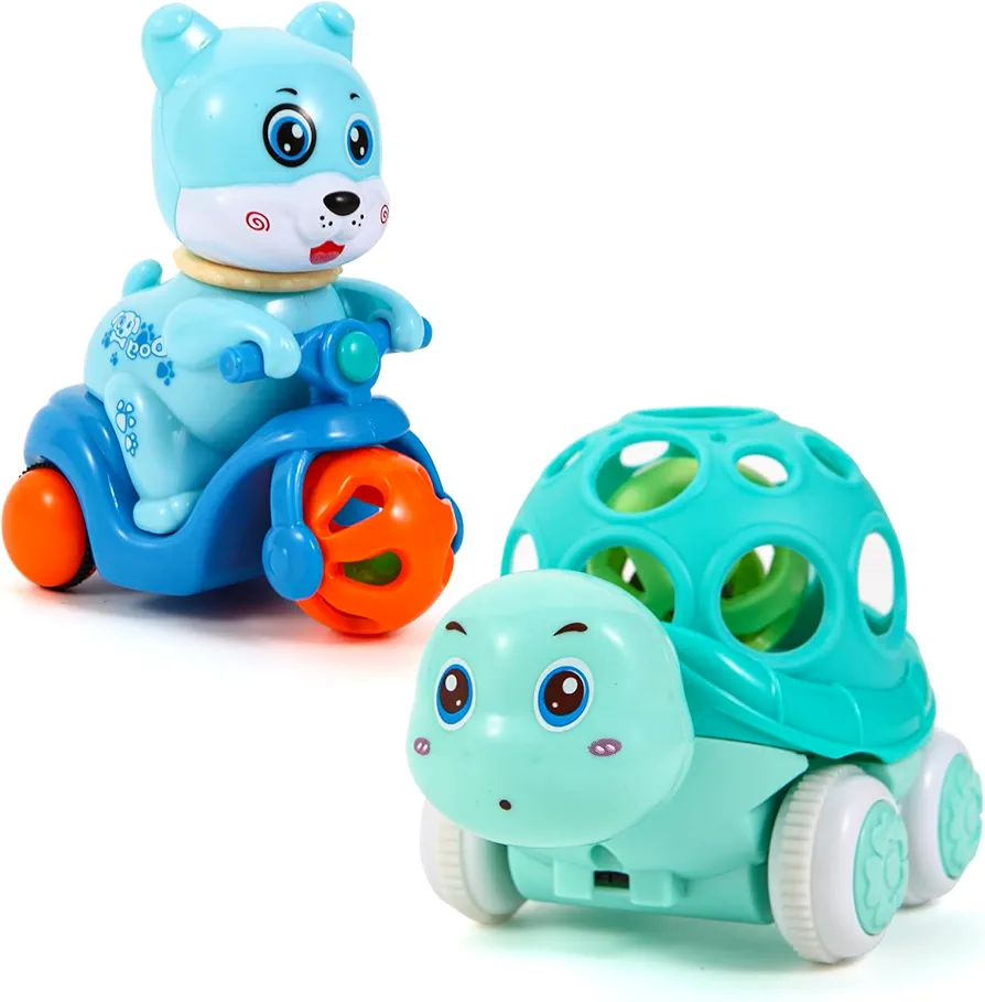 Baby Car Toys for 6 to 12 Months,Push and Go Trucks Rattles for Infant 0-6 Months,Soft Rattle Toy Car for Infant Toddler,Friction Powered Truck Toy for Toddlers 1 2 3 Year Old Boys Girls Kid