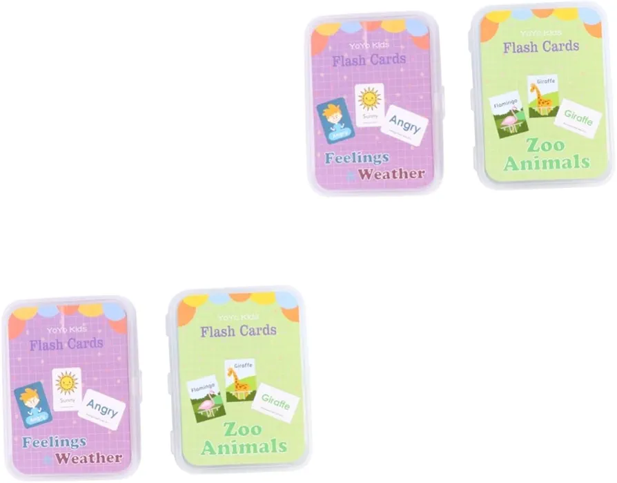 BESTonZON 4 Sets Learning Card Cognitive Cards for Babies Puzzles for Toys for Childrens Toys Toy for Zoo Animals Study Toys Early Educational Toys Early Education Toys