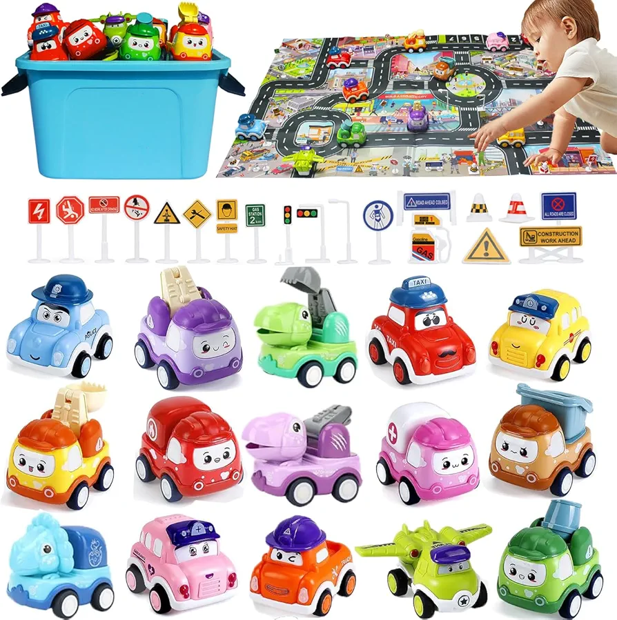 Mini Cars for Kids - Perfect 3-6 Year Old Boy Birthday Gift - Cars for Toddlers 3+ - First Birthday Gifts for Boys - Toy Trucks for Boys - Mini Car - Fun and Interactive Toy Cars - Bulk Toy Cars