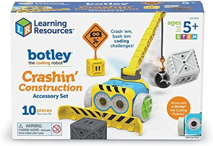 Learning Resources Botley Crashin' Construction Challenge, Accessory Set, Kids Coding, Construction Set, STEM Toy, Ages 5+ (Botley Not Included)