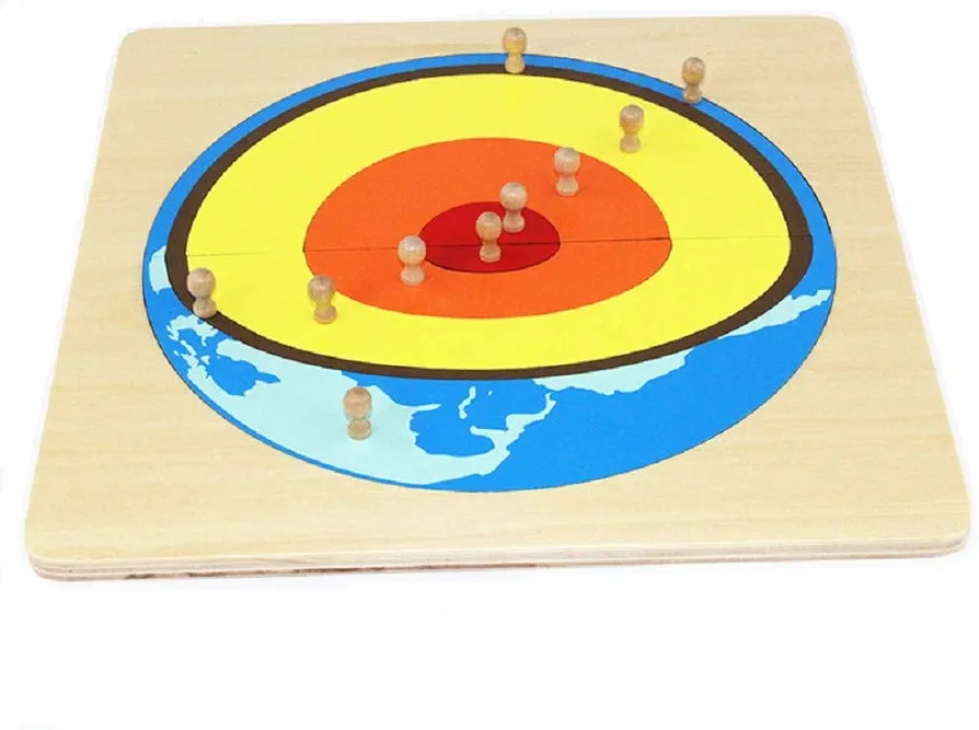 Montessori Children Geography Teaching Aids Internal Structure of The Earth Panel Puzzle Crustal Core Kids Early Education Learn Toys