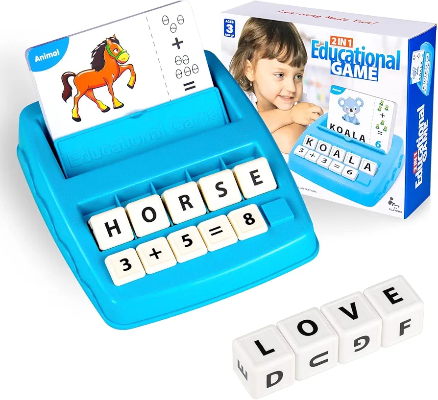 Matching Letter Game for Kids, 2 in 1 Educational Toys Alphabet Spelling & Reading, Number & Color Recognition, Flash Cards Learning Toys Gifts for Preschool Kindergarten Boys Girls Ages 3 4 5 6 7 8…