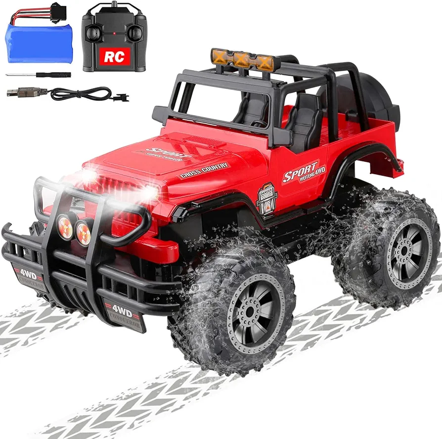 Remote Control Jeep Truck for Boys Girls, 1:16 Scale Fast Speedy RC Crawler Monster Truck Off Road Climbing Trucks for Kids Adults