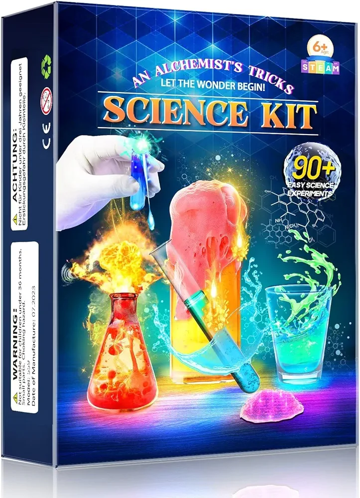 Science Kits for Kids Age 4-12, Stem Toys with 90 Science Experiments, Steam Project Learning Educational Toys Gifts for Christmas & Birthday, Chemistry Activity Set for 4+ Years Old Boys Girls