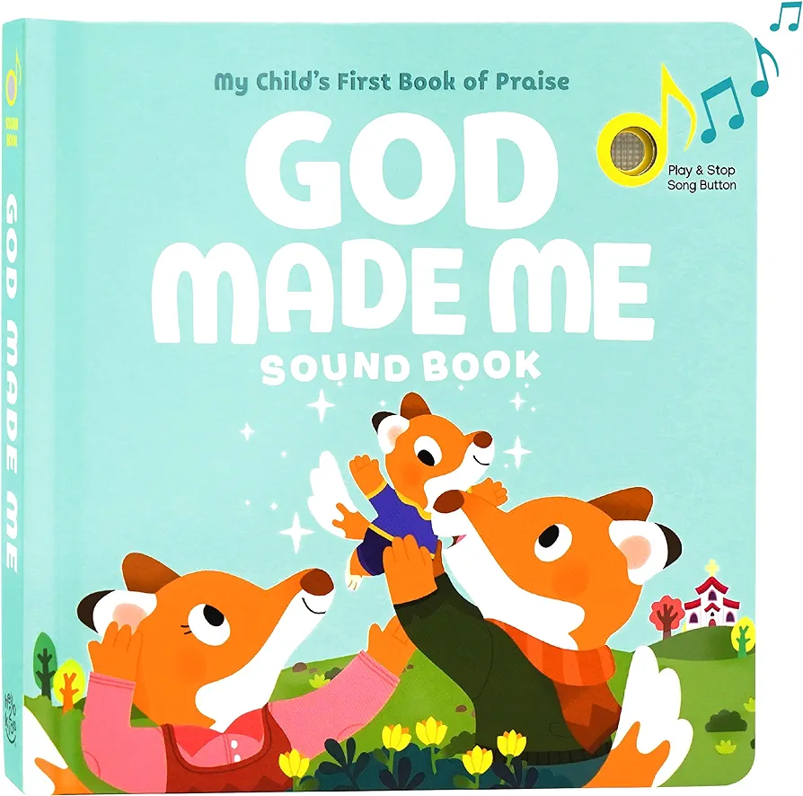 God Made Me Christian Sound Books for Toddlers 18 months+ | Musical Baby Song Book | Sing Along Book Toys for Kids | Interactive Toddler Books for Baptism Gifts, Easter Baskets & Birthdays