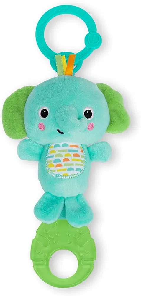 Bright Starts Tug Tunes On-The-Go Toy for Stroller and Carriers - Elephant - Unisex, Newborn +