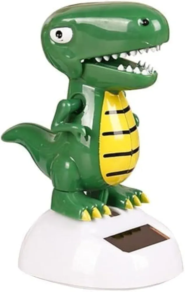 Green Cute Solar Powered Dancing Dinosaur,Decoration Gift,Swinging Dancer, No Battery Required,Desk and Dashboard Decor Home Decor Birthday Gifts Solar Power Kits Learning and Education