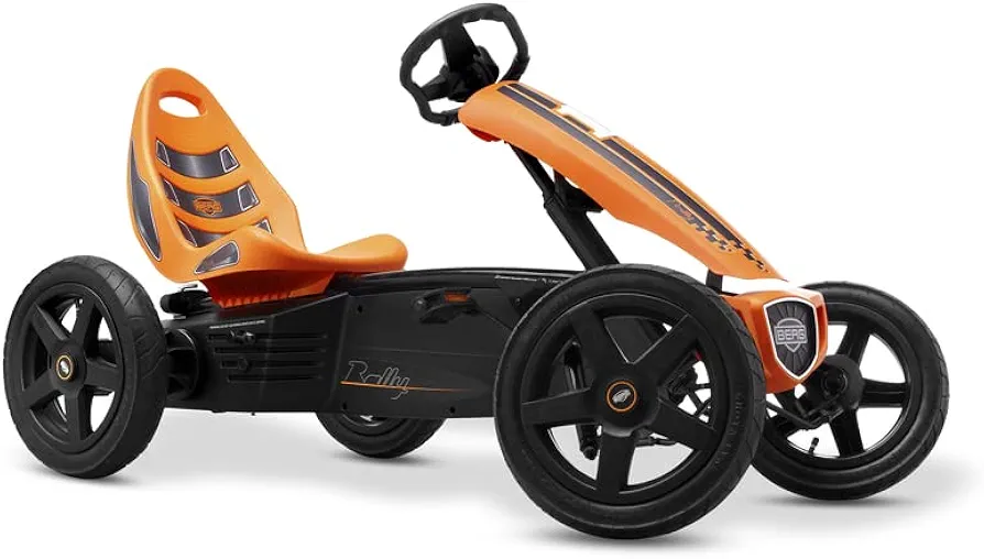 BERG Pedal Kart Rally Orange | Children's Vehicle, Pedal Kart with Adjustable seat, with Freewheel, Children's Toys Suitable for Children Aged 4-12 Years