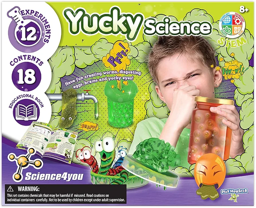 PlayMonster Science4you - Yucky Science- Have Fun with 12 Gross Experiments - Education Activity for Kids Ages 8+