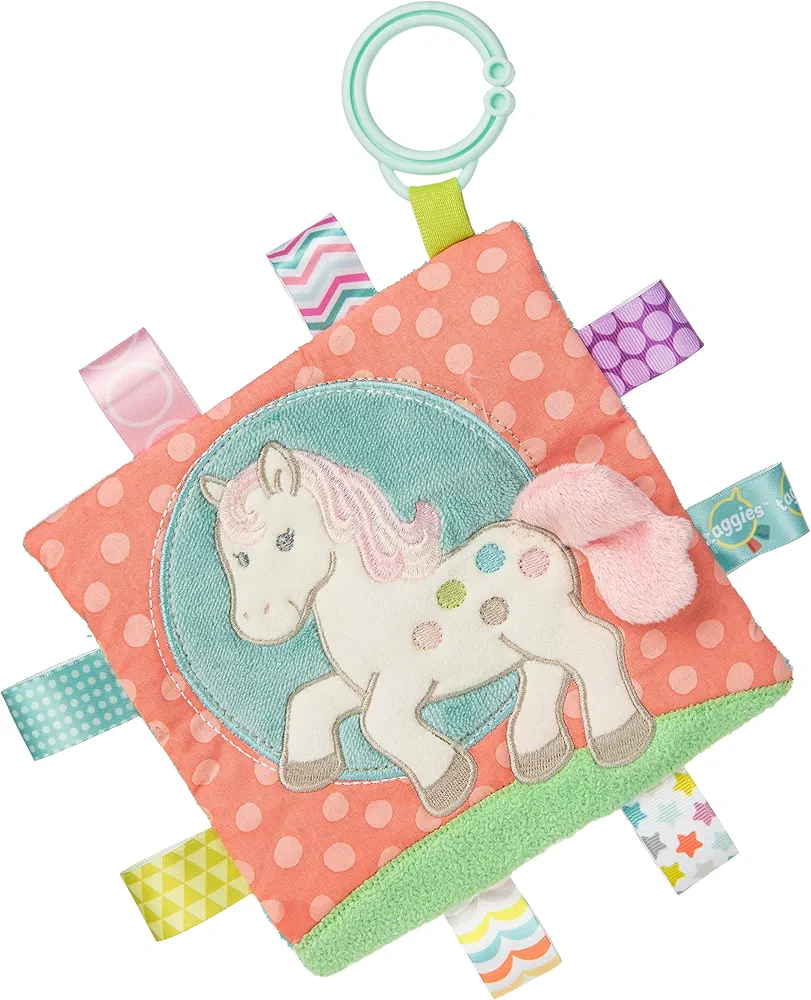 Taggies Soothing Sensory Crinkle Me Toy with Baby Paper and Squeaker, Painted Pony, 6.5 x 6.5-Inches