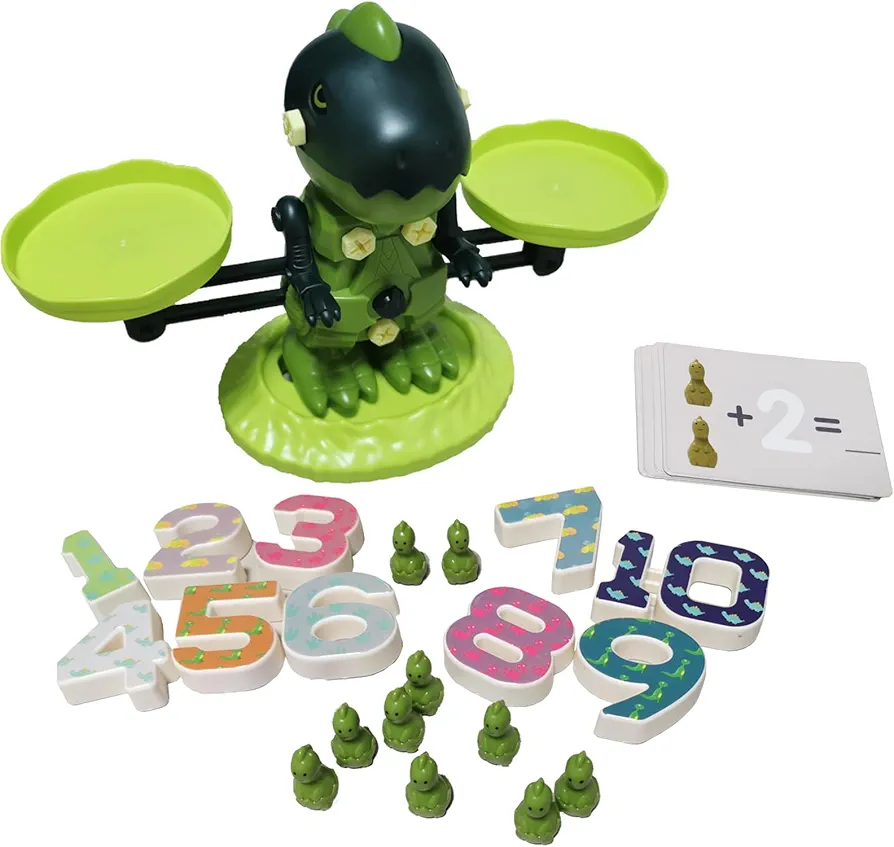 Balance Counting Toys, Dinosaur Math Game for Boys Girls Number Learning Toy Birthday Gifts for 3 4 5 6 Year Old Educational Toys Games for Kindergarten Preschool