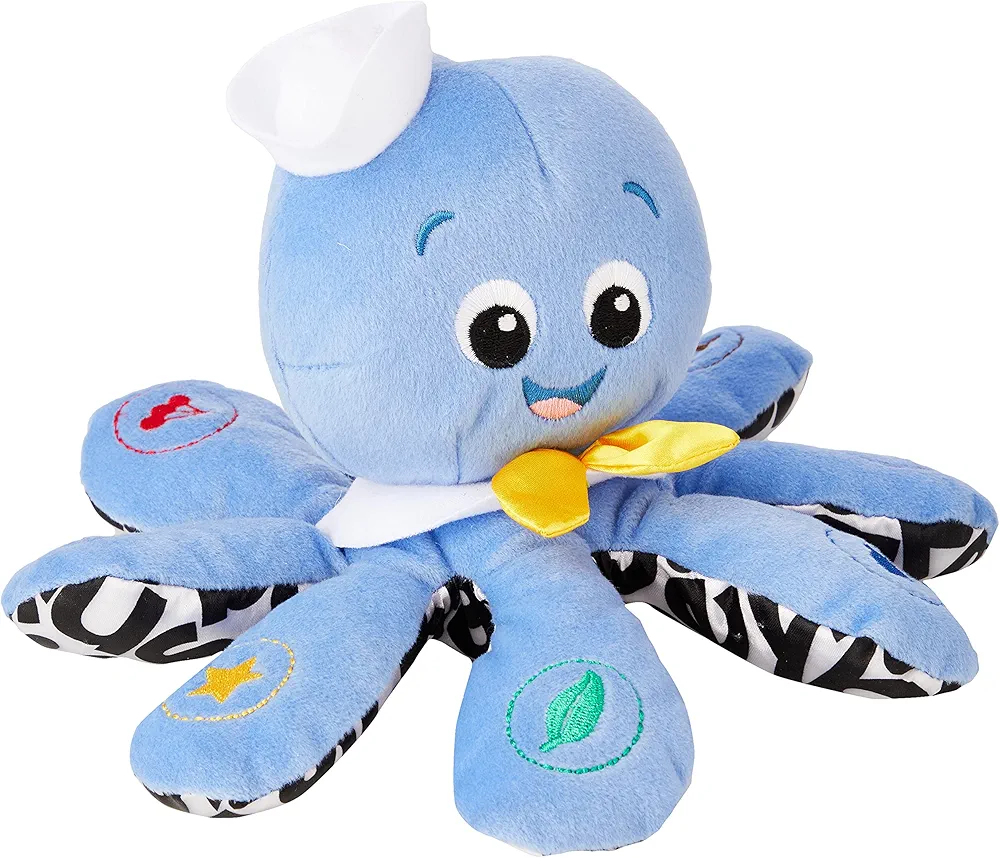 Baby Einstein Octoplush Musical Huggable Stuffed Animal Plush Toy, Learn Colors in 3 Languages, Blue, 11" Age 3 Month and up,