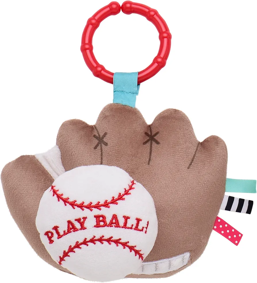 Baby Starters Magic Years Baseball Activity Toy with Pull and Jiggle Vibration, Rattle and Travel Hook, Play Ball, 5 inch