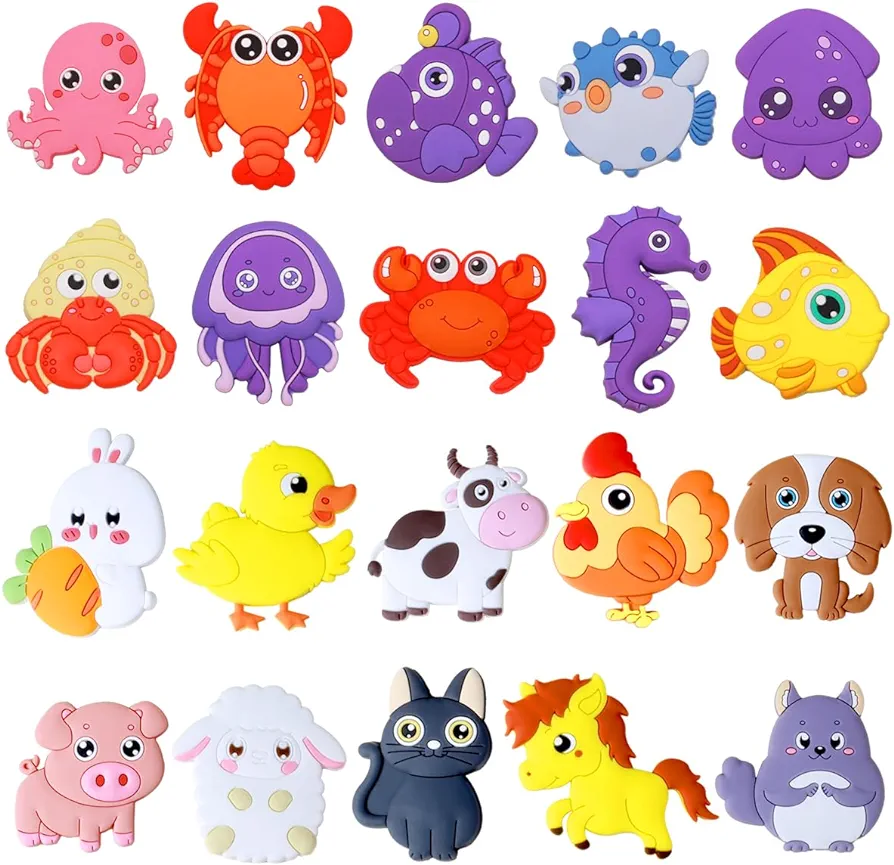 Fridge Magnet for Toddlers 1+, Rubber Cute Animal Magnets for Baby,Refrigerator Magnets for Toddlers Educational Learning Toy Gift Whiteboard