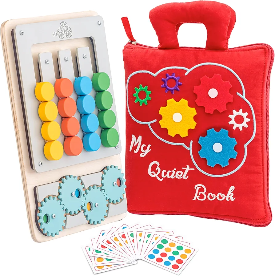 Toddler's Playtime Bundle: Montessori Busy Book & Color Matching Puzzle Board