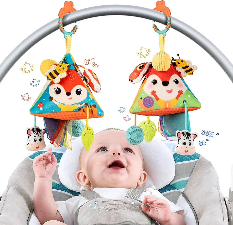 Car Seat Toys for Babies 0-6 Months, Baby Toys 6 to 12 Months with Soft Pull String Baby Tissue Box Toy, Stroller Toys for Infant Car Seat Stroller Crib Bouncer(1 PCS)