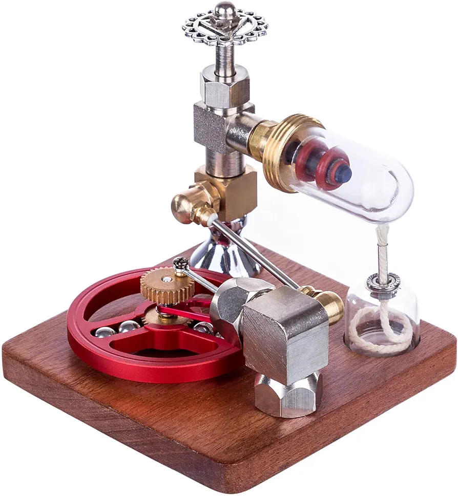 Adjustable Speed Stirling Engine Model Educational Physics Science Experiment Toy Gift for Adults, Stirling Engine Kit with Ball Bearing Flywheel